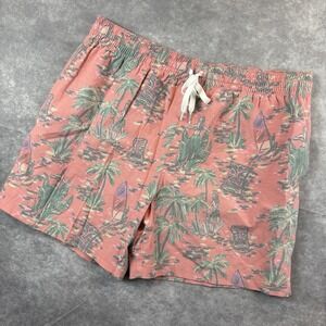 Chubbies Swim Trunks Mens XL Pink Hawaiian 5" Inseam Preppy All Over Print
